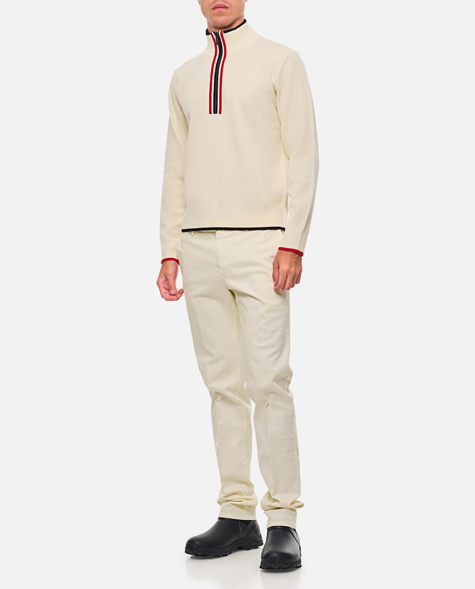 Shop Thom Browne Half Zip Pullover In White