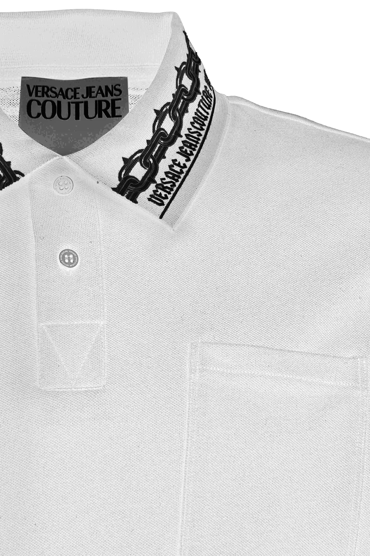 Shop Versace Jeans Couture Polo In White