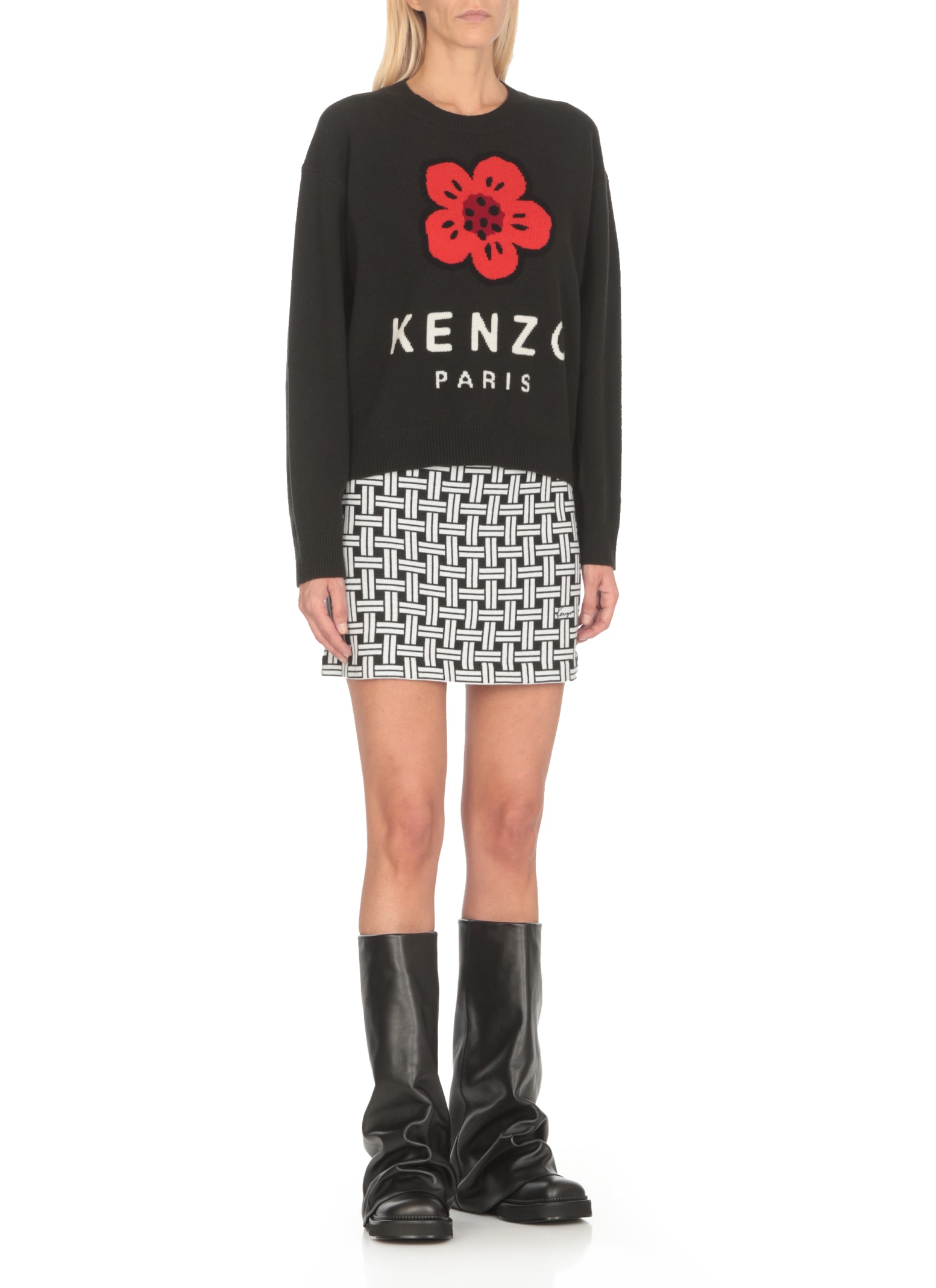 Shop Kenzo Boke Flower Sweater In Black