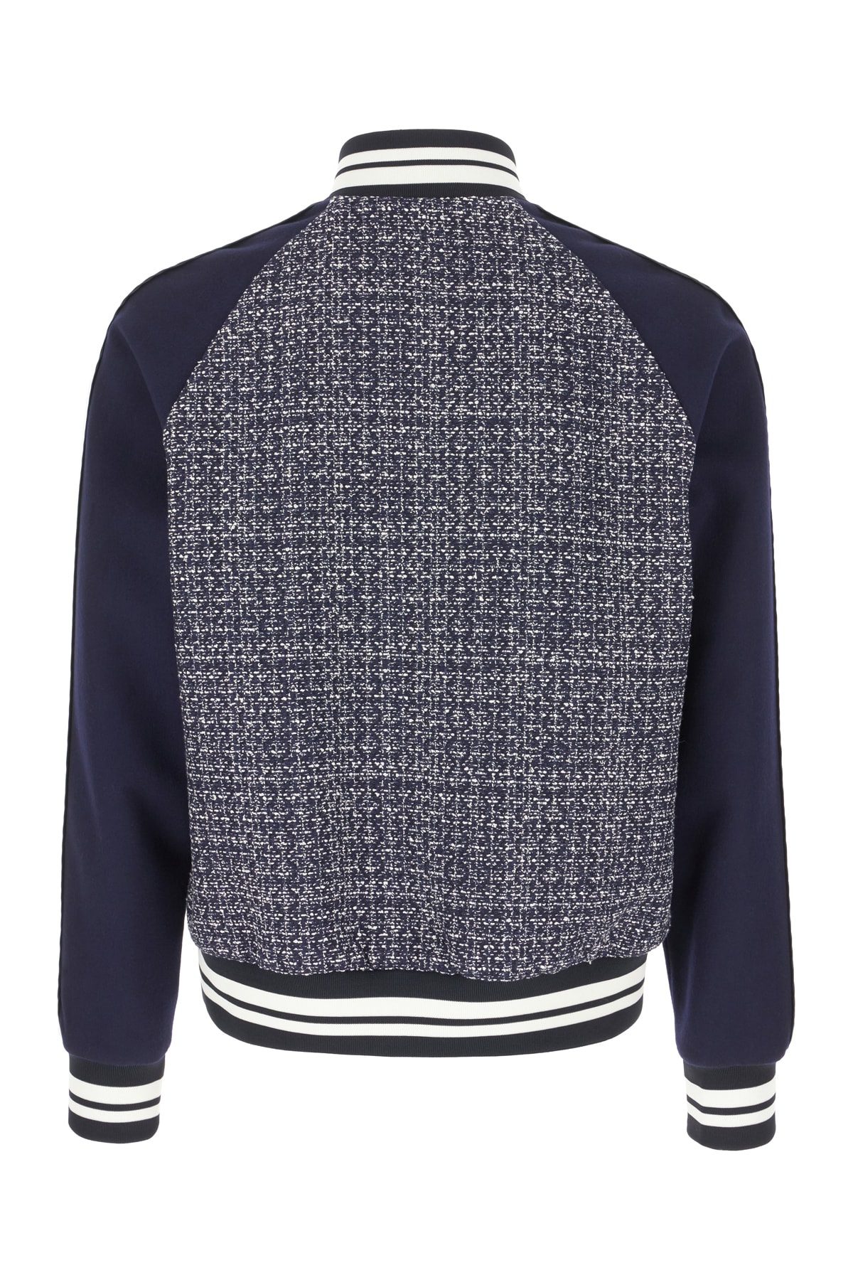 Shop Valentino Multicolor Cotton Blend Bomber Jacket In Blu Bianco