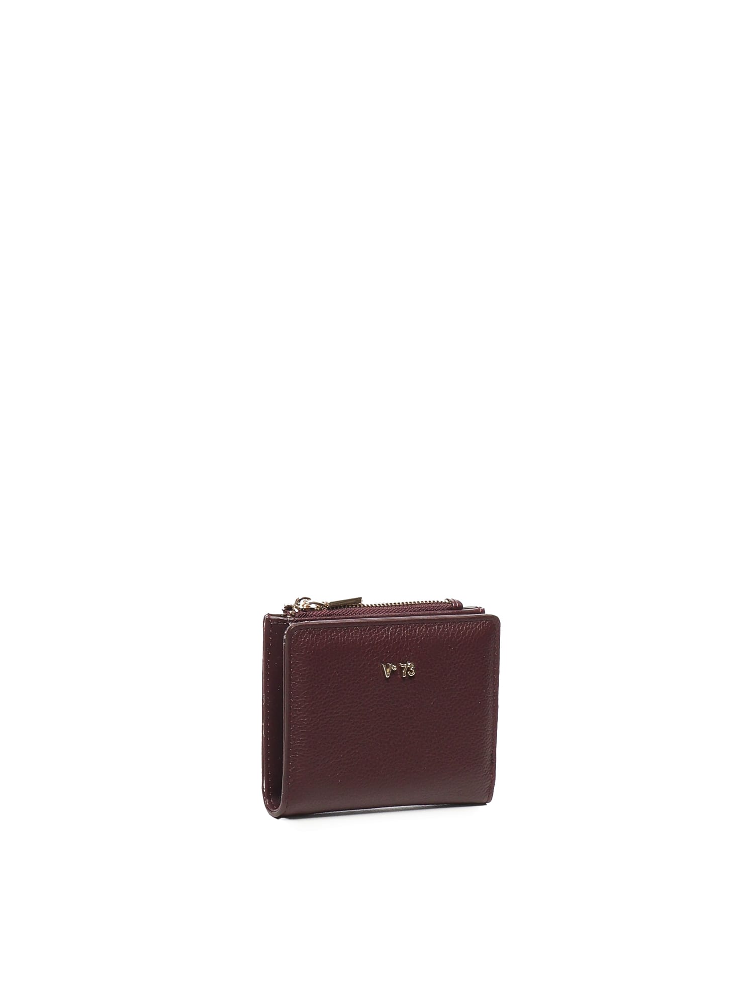 V73 Logo Wallet In Burgundy