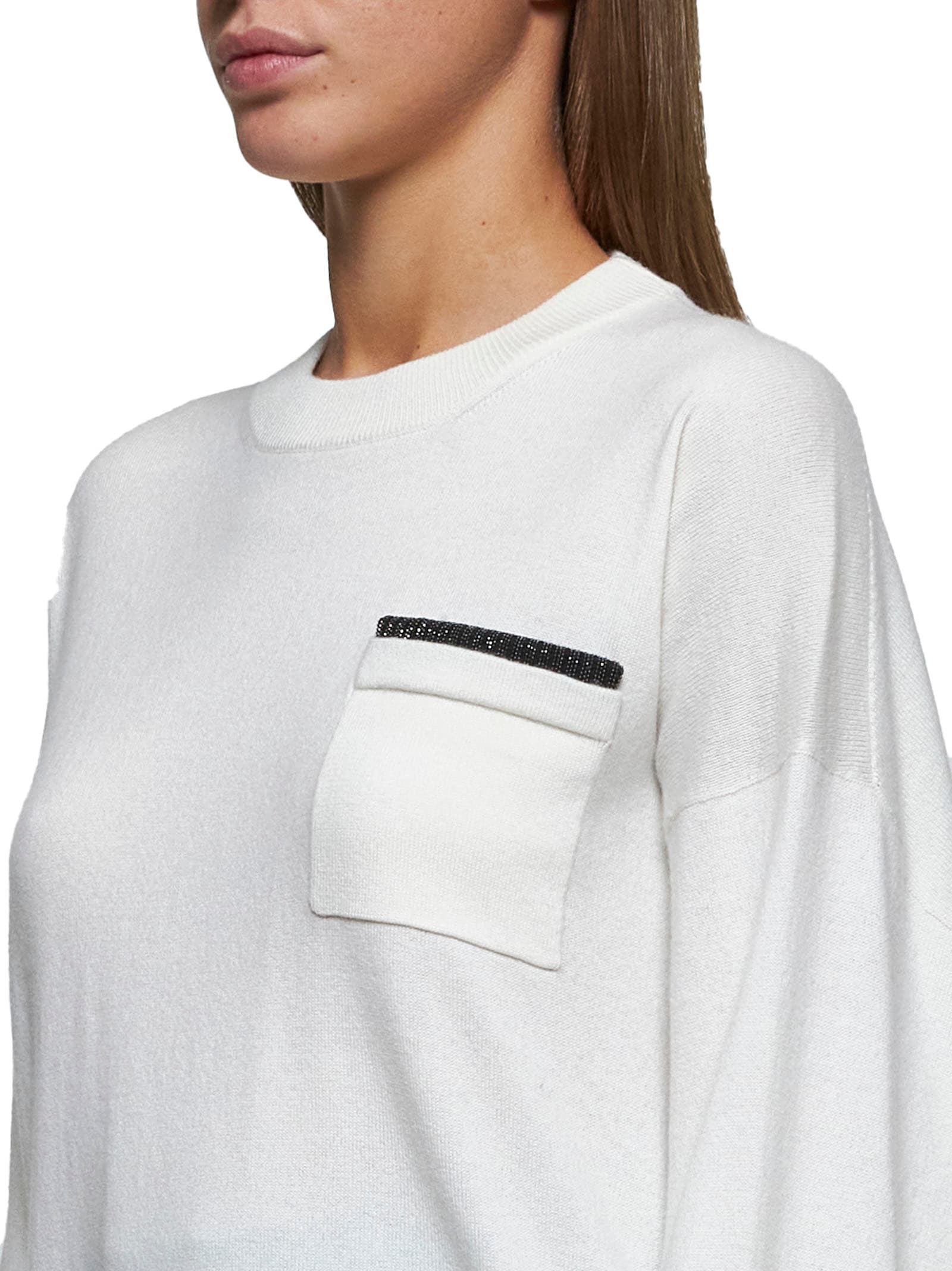 Shop Brunello Cucinelli Sweater In White