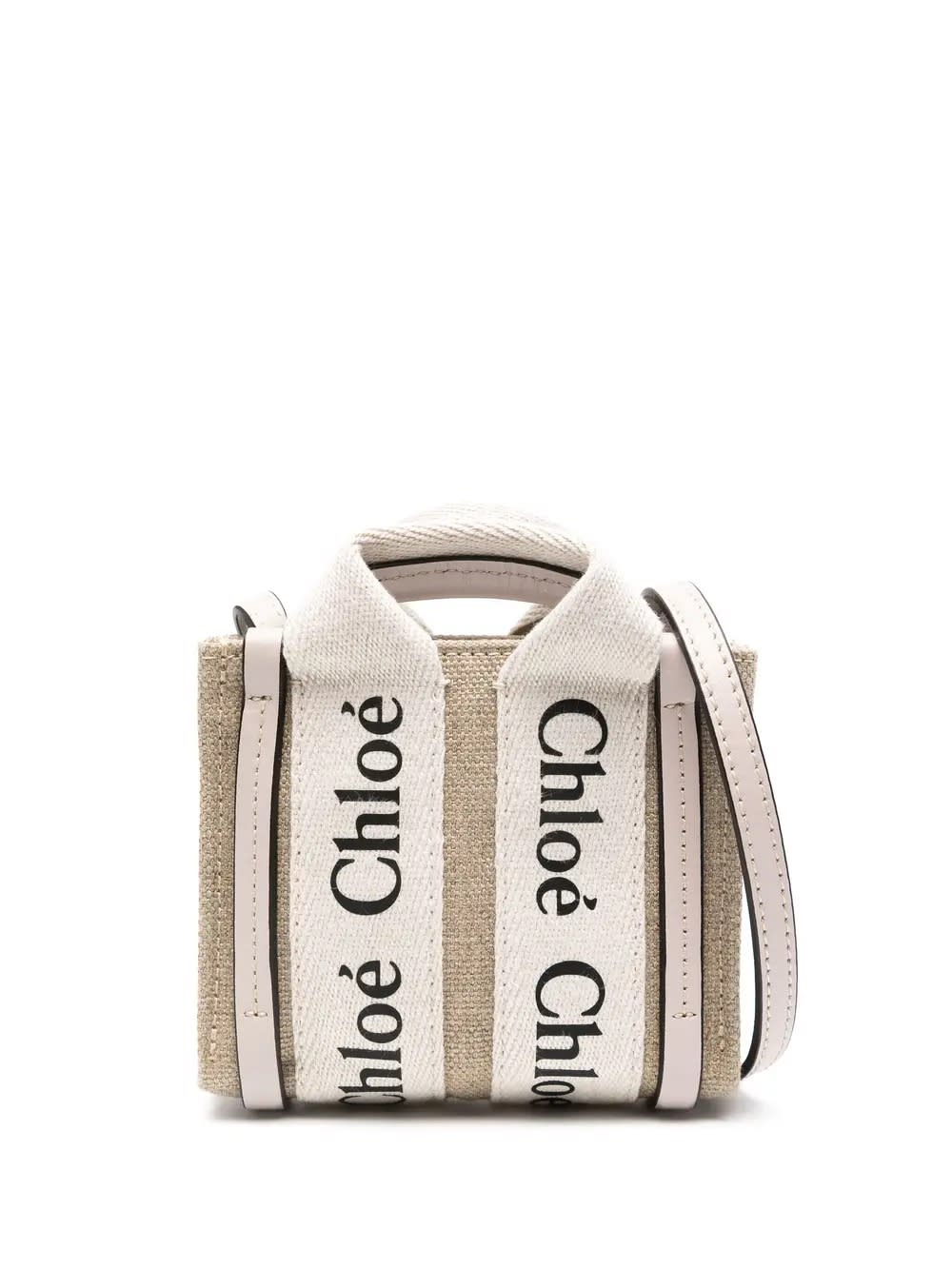 Chloé Musk Grey Woody Nano Tote Bag
