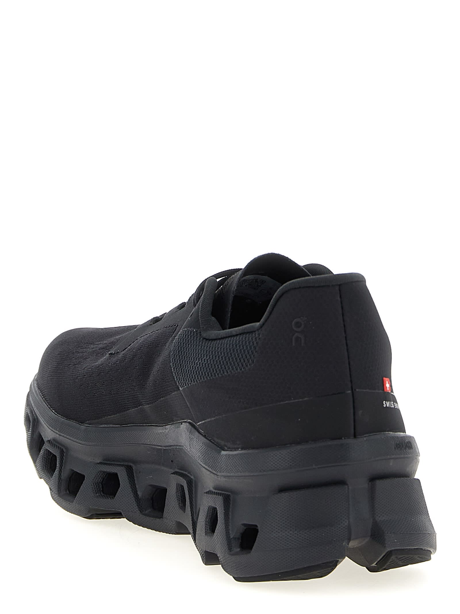 On Cloudmster Rubber-trimmed Mesh Running Sneakers In Black