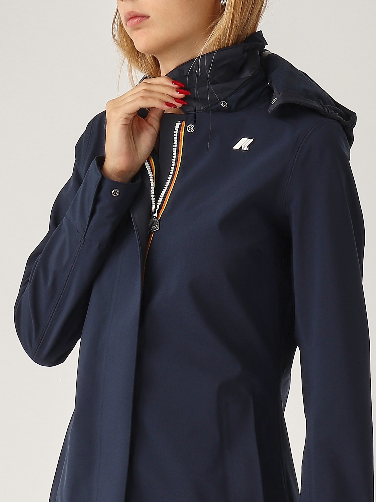 Shop K-way Mathy Bonded Jacket In Blu