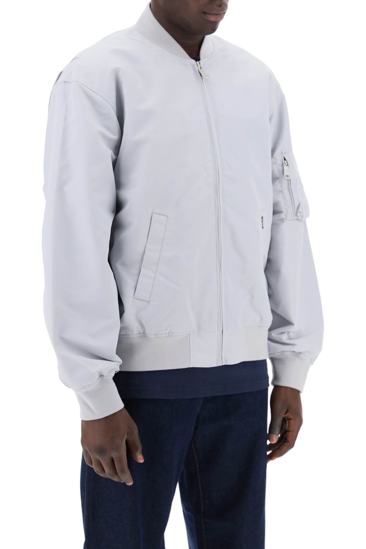 Shop Carhartt Nylon Otley Bomber In Sonic Silver (grey)