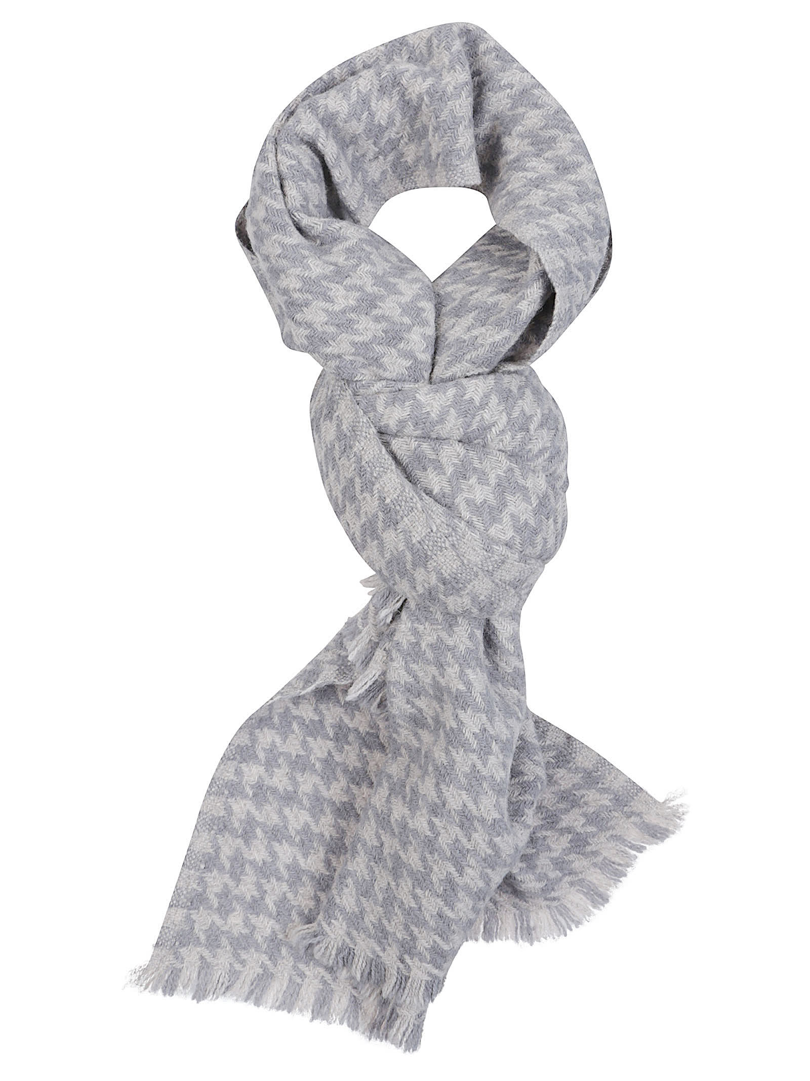 Altea Houndstooth-pattern Scarf In Gray