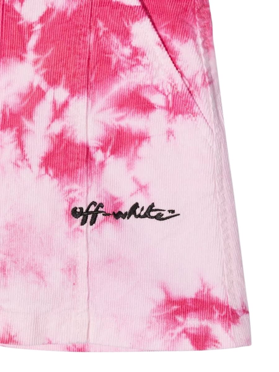 Shop Off-white Velvet Tie Dye Skirt In Pink