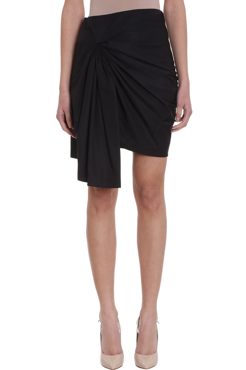 Givenchy Givenchy Asymmetric Draped Black Cotton Skirt - black ...