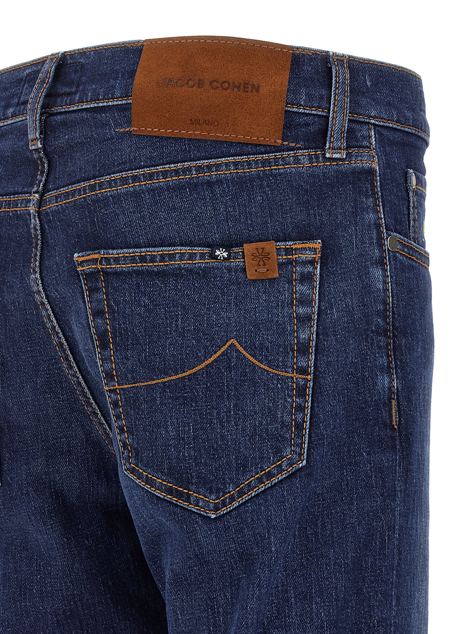 Jacob Cohen Five-pocket Jeans With Belt Loops And Contrast Stitching In Blue