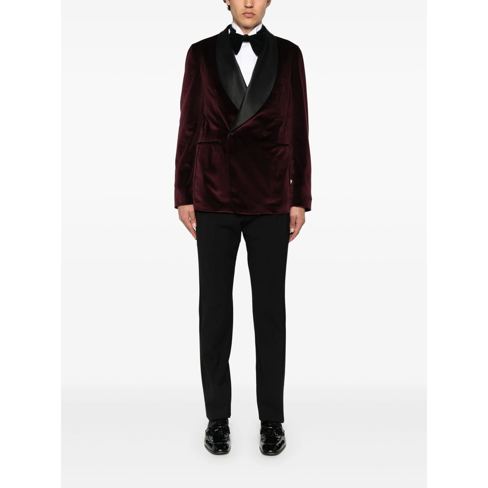 Tagliatore Long-sleeved Suit Jacket In Red