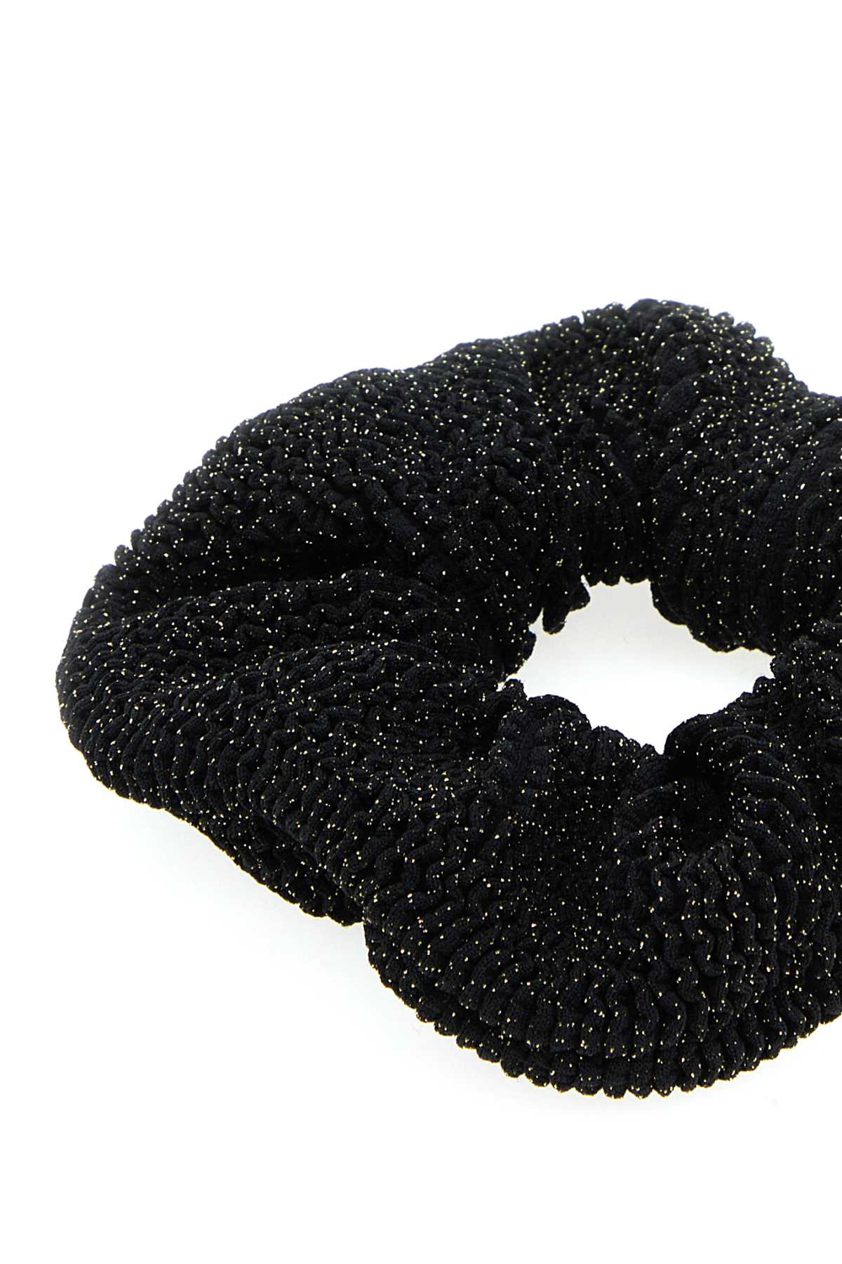 Hunza G Black Fabric Scrunchie In Blackgold
