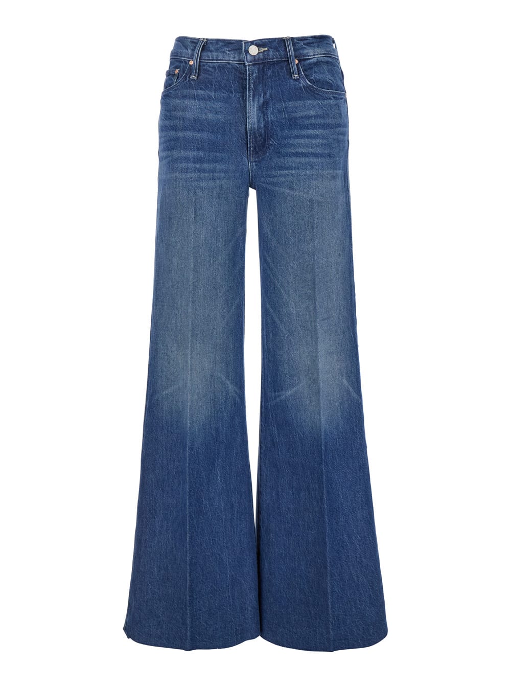 the Twisted Sneak Fray Blue Five-pocket Jeans With Bleached Effect In Cotton Blend Woman