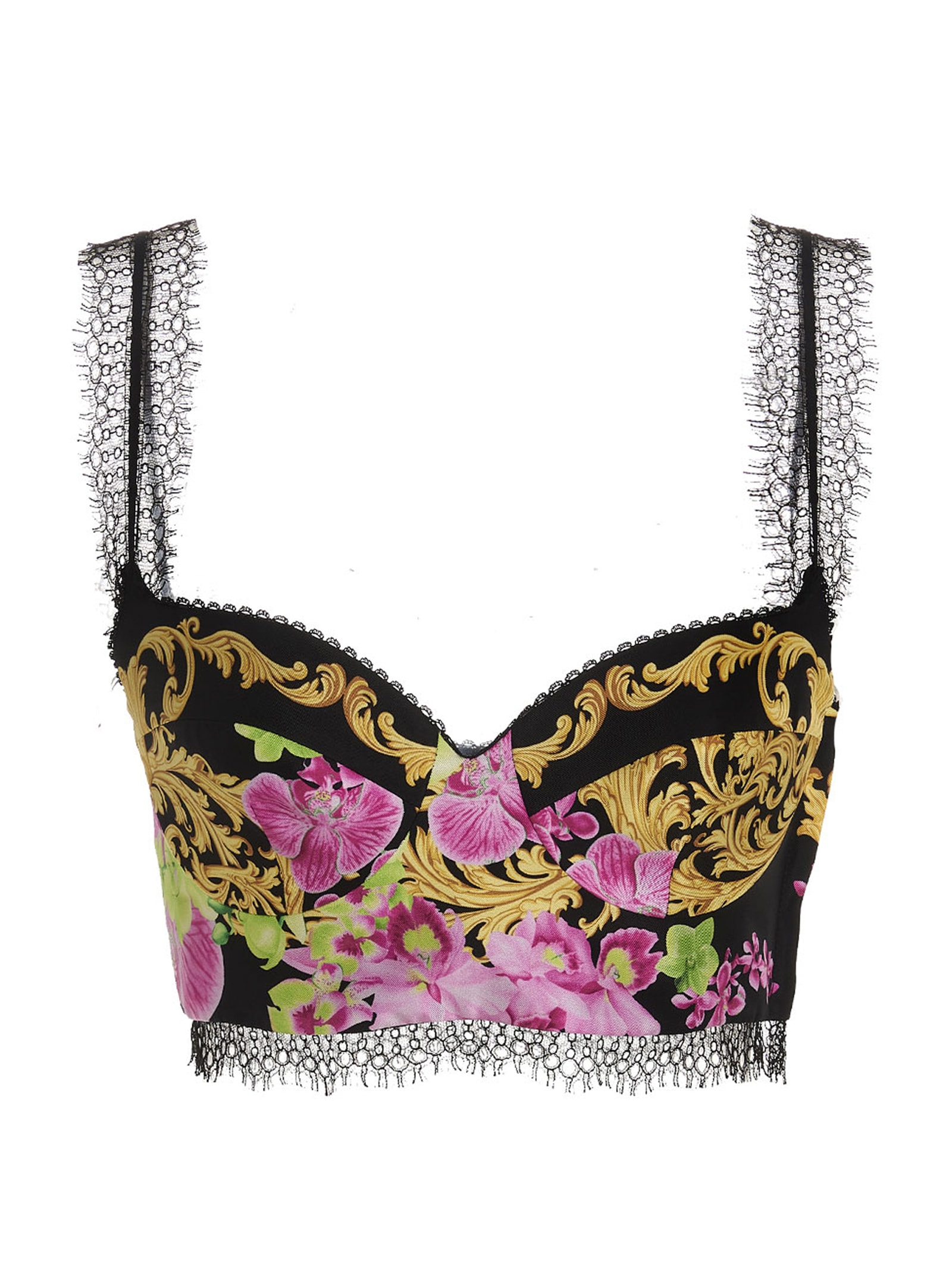 VERSACE TOP BUSTIER MEDUSA ORCHID