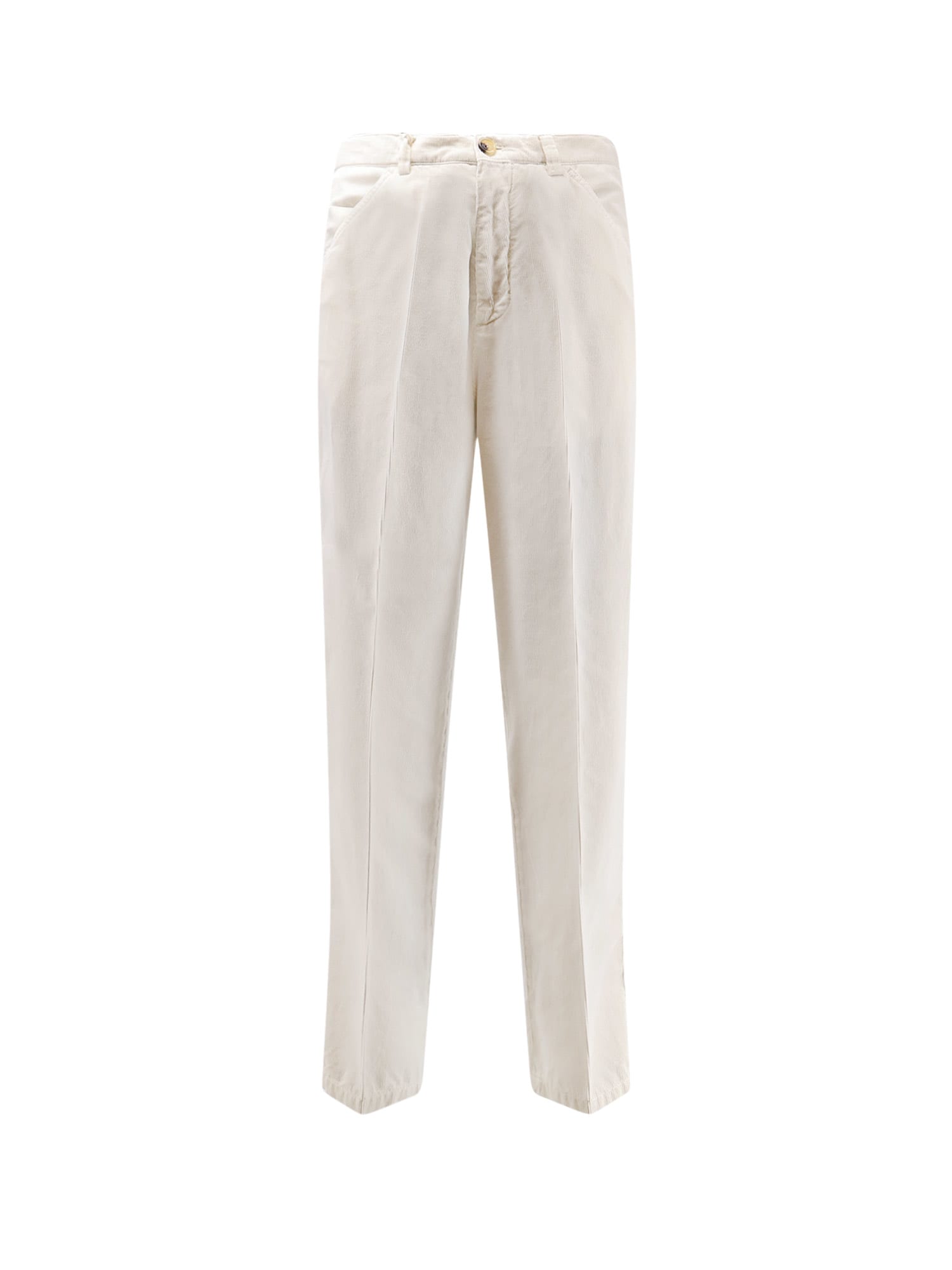 Brunello Cucinelli Straight-leg Corduroy Pants In White