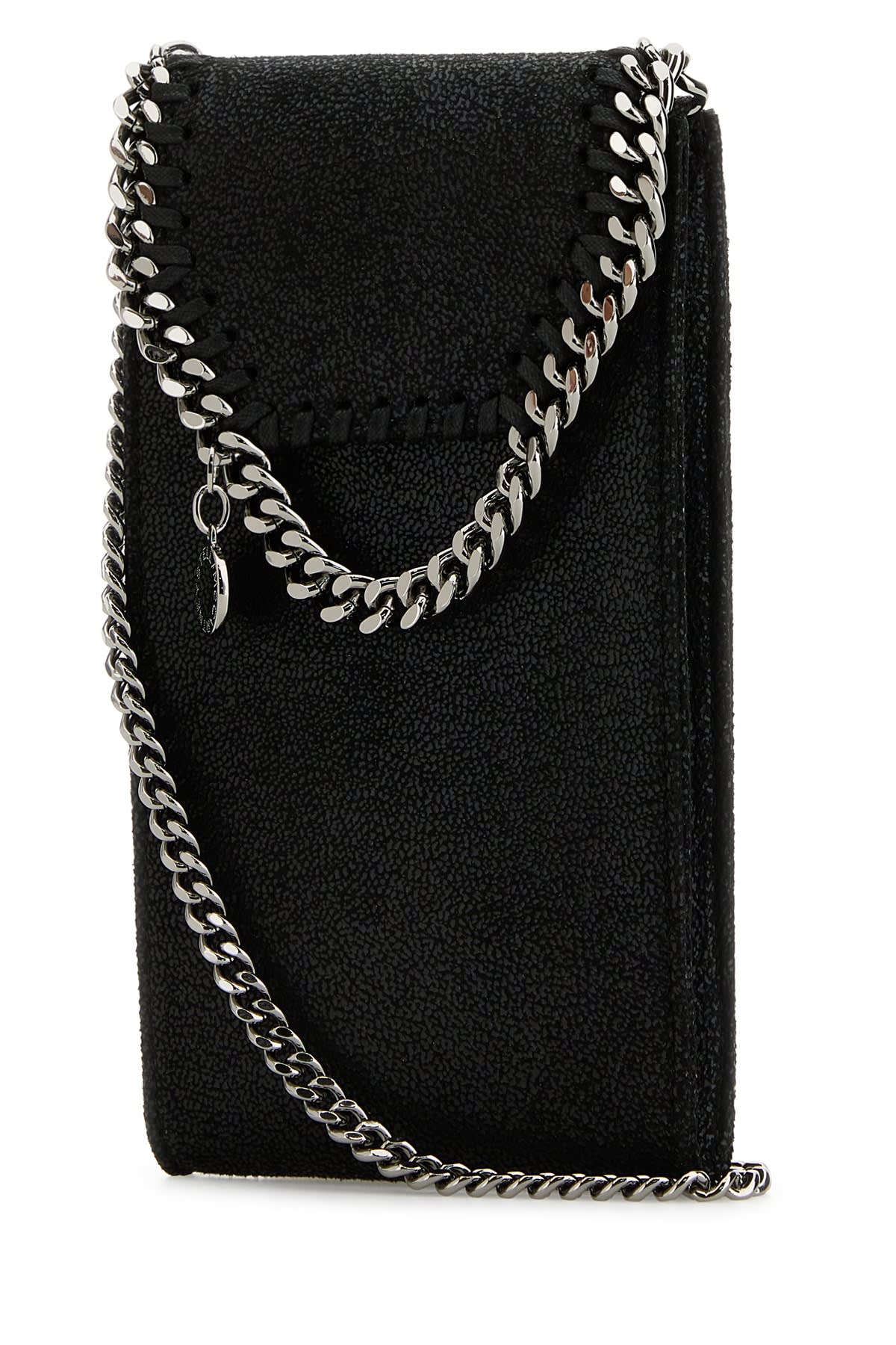 Shop Stella Mccartney Wallet Wstrap Eco Shaggy Deer In Black