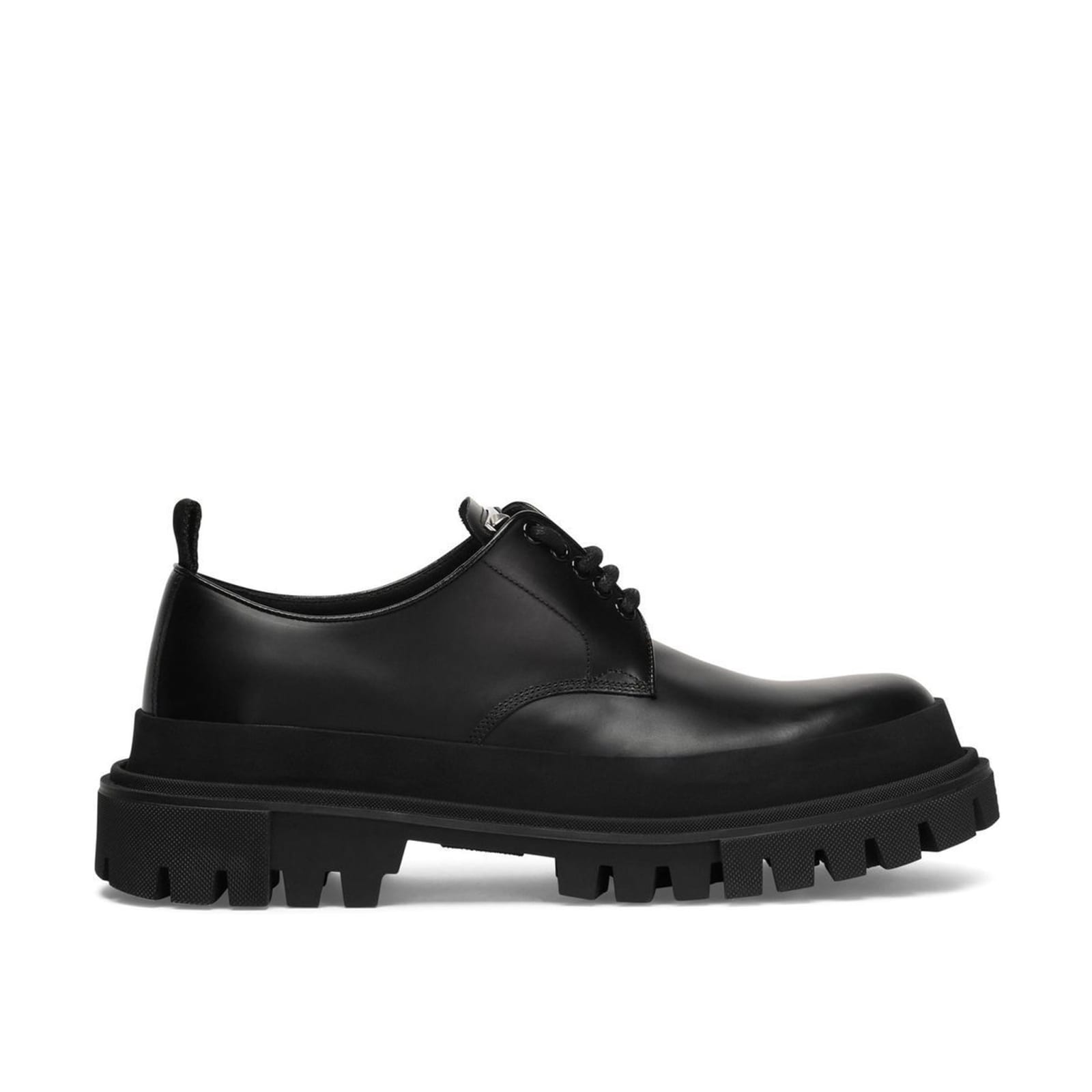 Shop Dolce & Gabbana Leather Derbies In Black