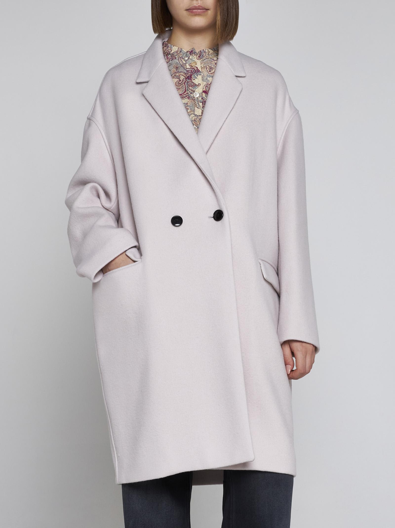 Shop Isabel Marant Efegozi Wool-blend Coat In White