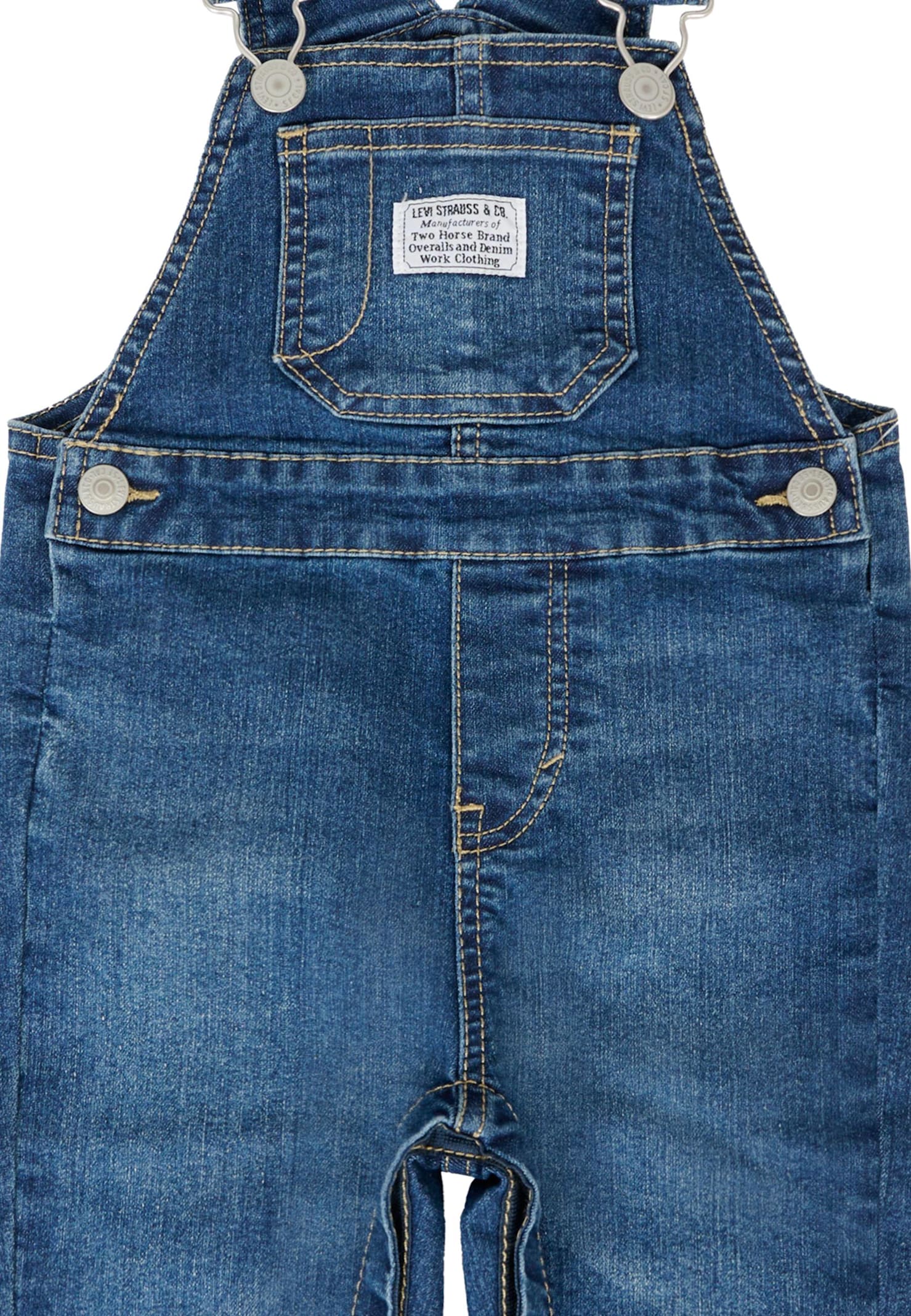 Levi's Denim Dungarees For Baby Boy With Logo In Blue