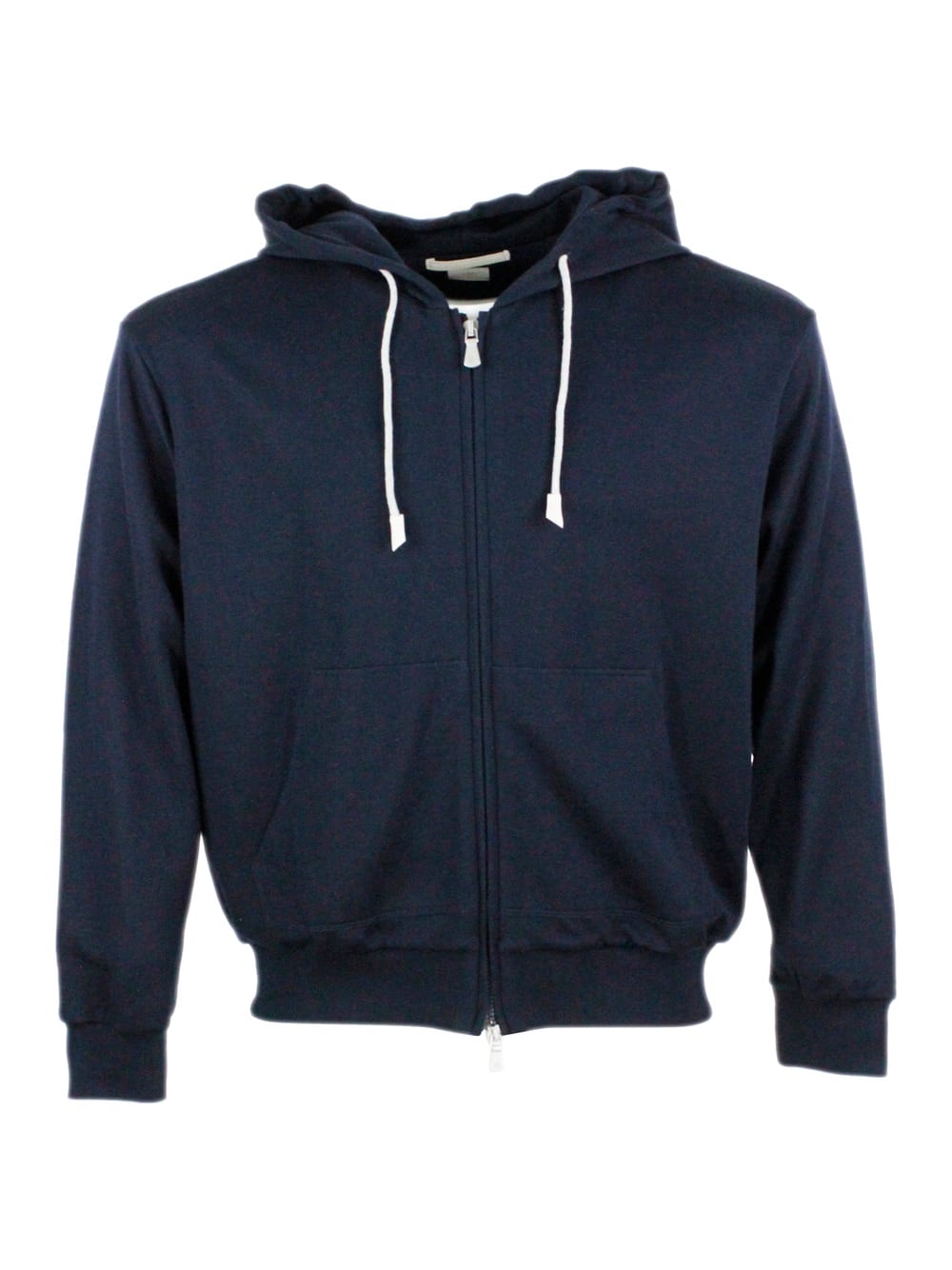 Eleventy Classic Zip-up Hoodie Sweater In Blue