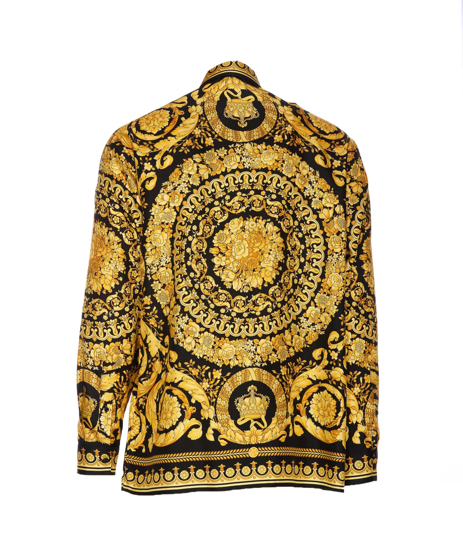 Shop Versace Barocco Shirt In Golden