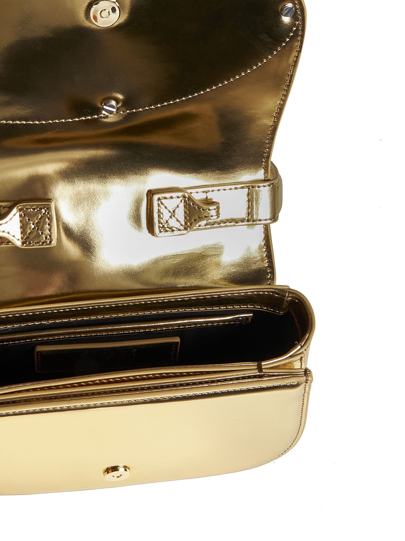 Shop Diesel Shoulder Bag In Golden