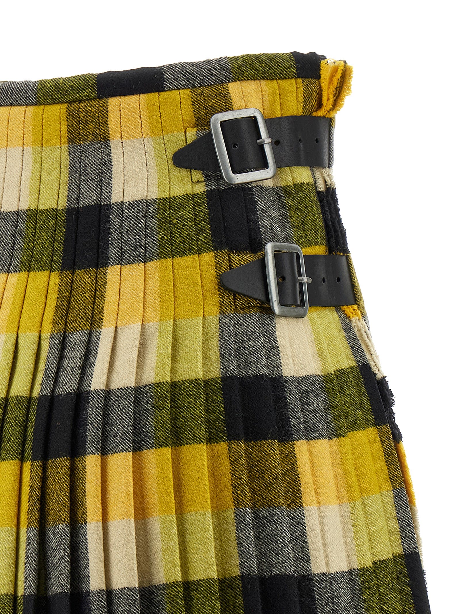 Vivienne Westwood High-waisted Pleated Kilt Style Skirt In Yellow