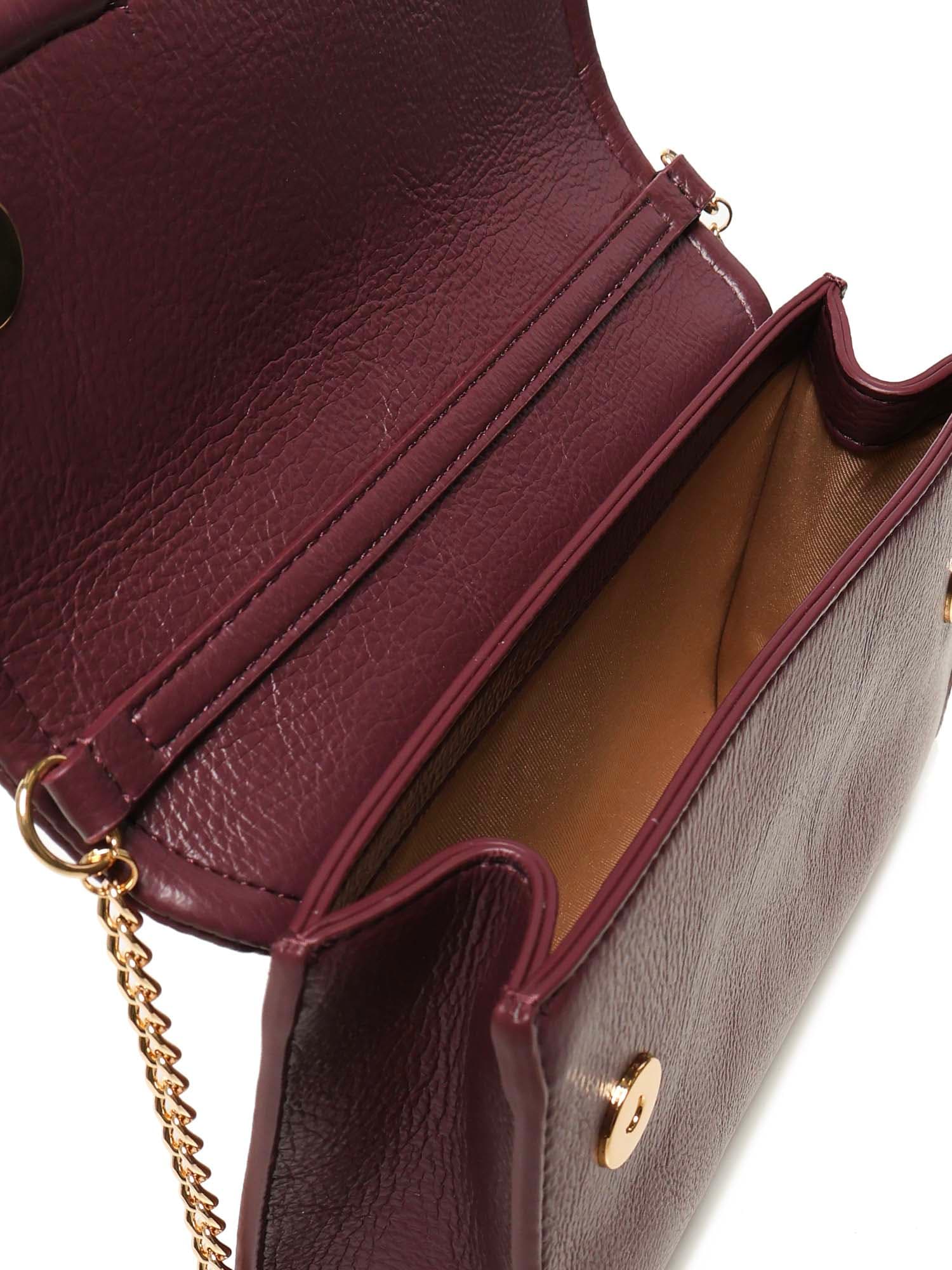 Love Moschino Logo Shoulder Bag In Burgundy