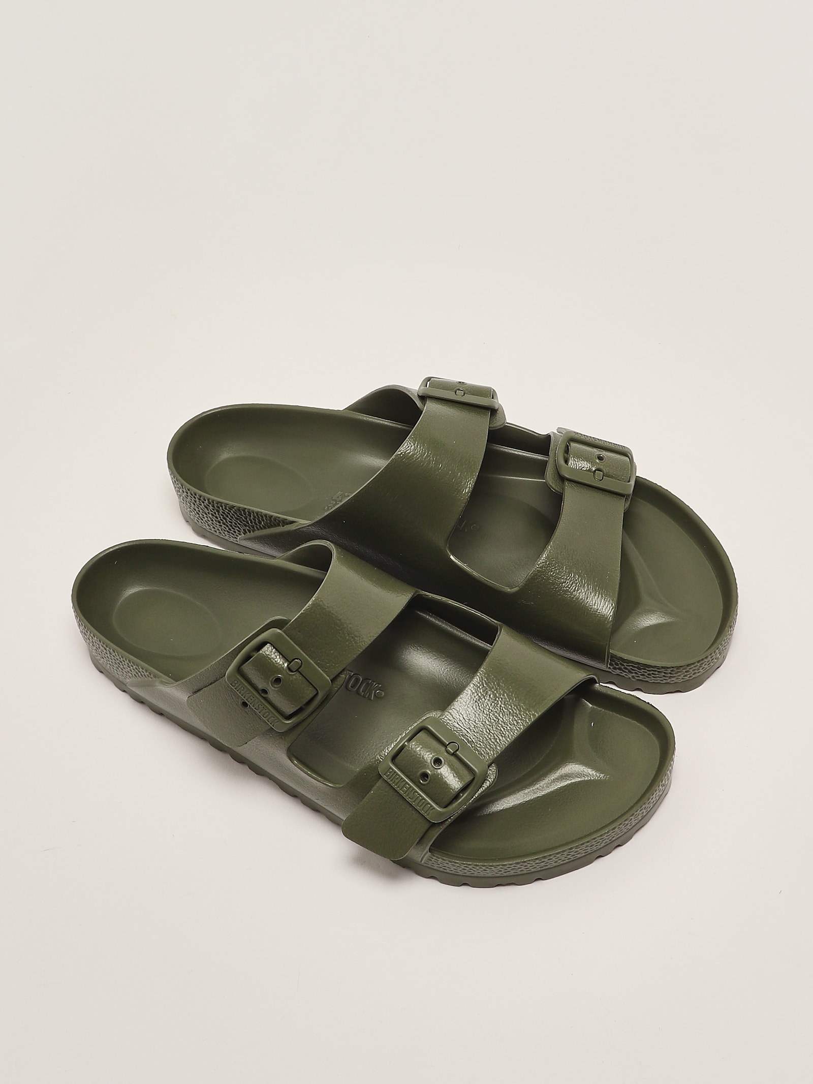 Birkenstock Mens Active Khaki Eva Arizona Double-strap Leather Sandals In Green