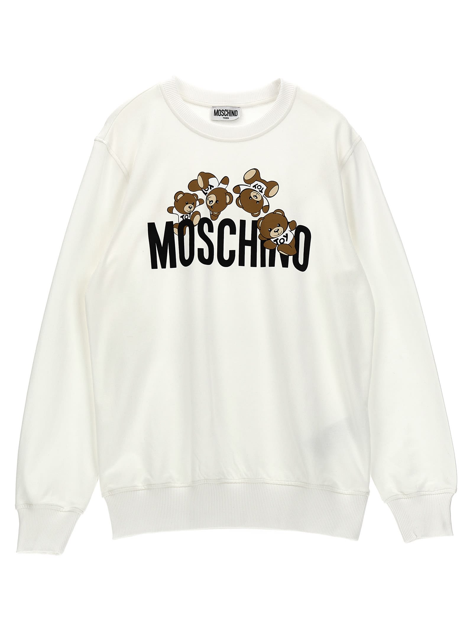 Moschino Kids' Logo Print Sweatshirt In White