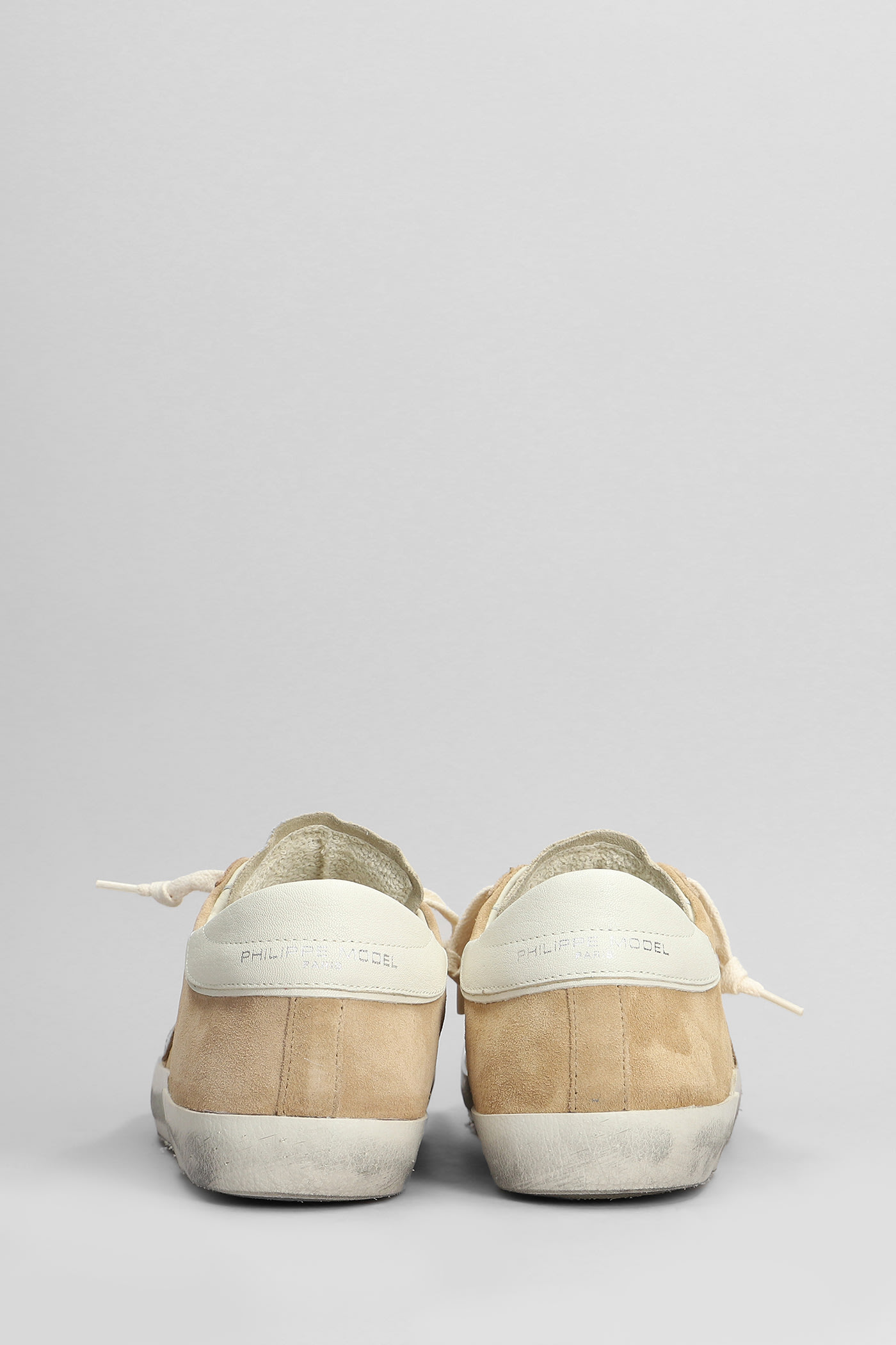Philippe Model Prsx Low Sneakers In Leather Color Suede In Leather Color