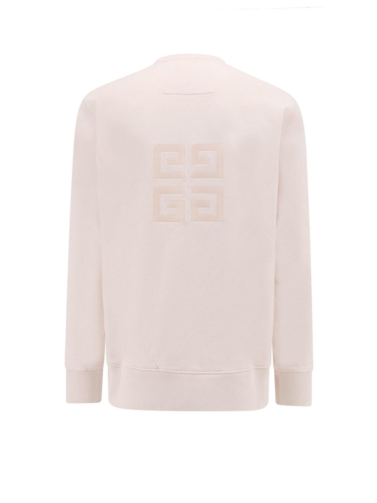 Shop Givenchy Logo Embroidered Crewneck Sweatshirt In Pink