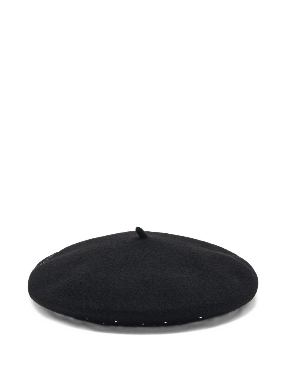 Emporio Armani Round Wool Hat Embellished Design In Black