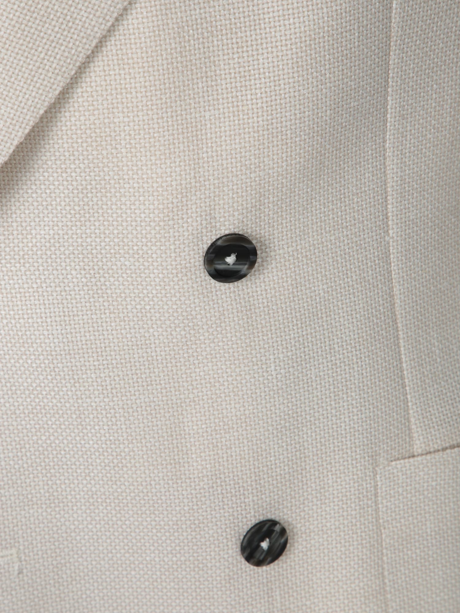 Shop Tagliatore Cream Woven Double-breasted Jacket In White