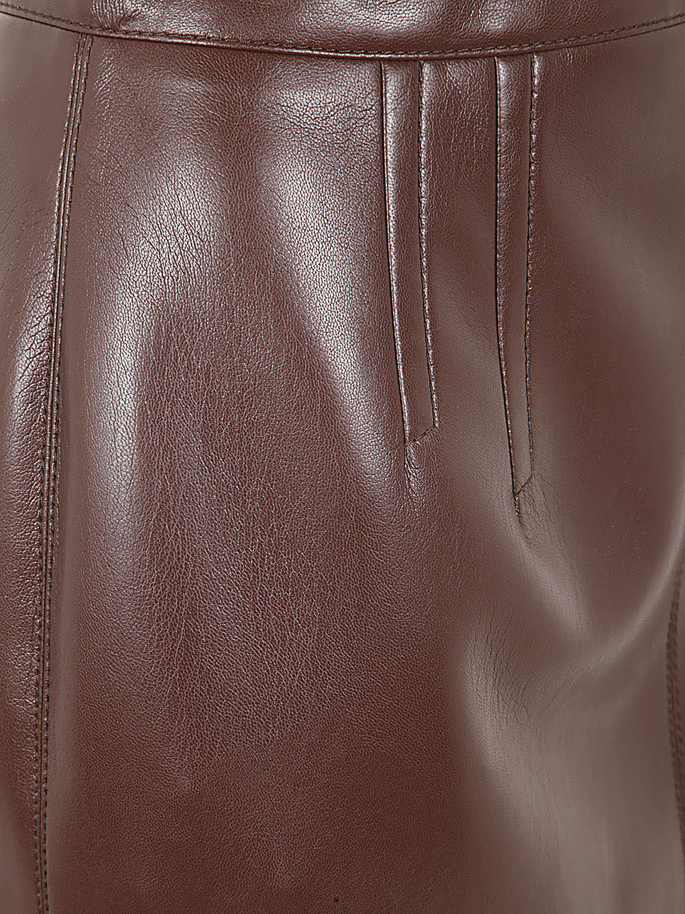 Shop Philosophy Di Lorenzo Serafini Long Leather Effect Skirt In Brown