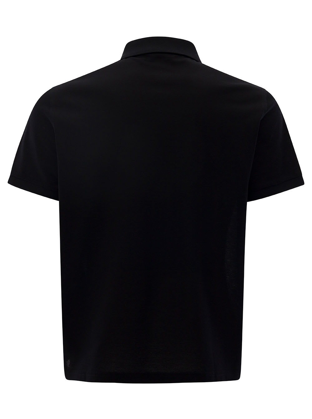 Shop Saint Laurent Embroidered Logo Short Sleeved Polo In Black Cotton Man