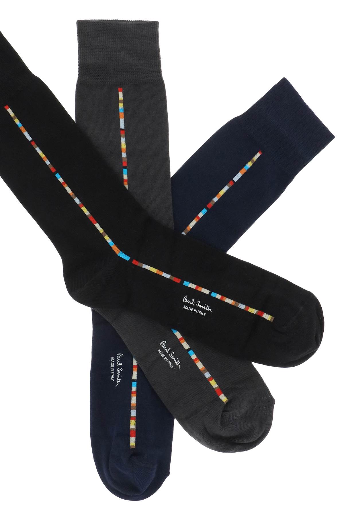 Paul Smith Pack Of Three Signature Stripe Cotton-blend Socks In Multi