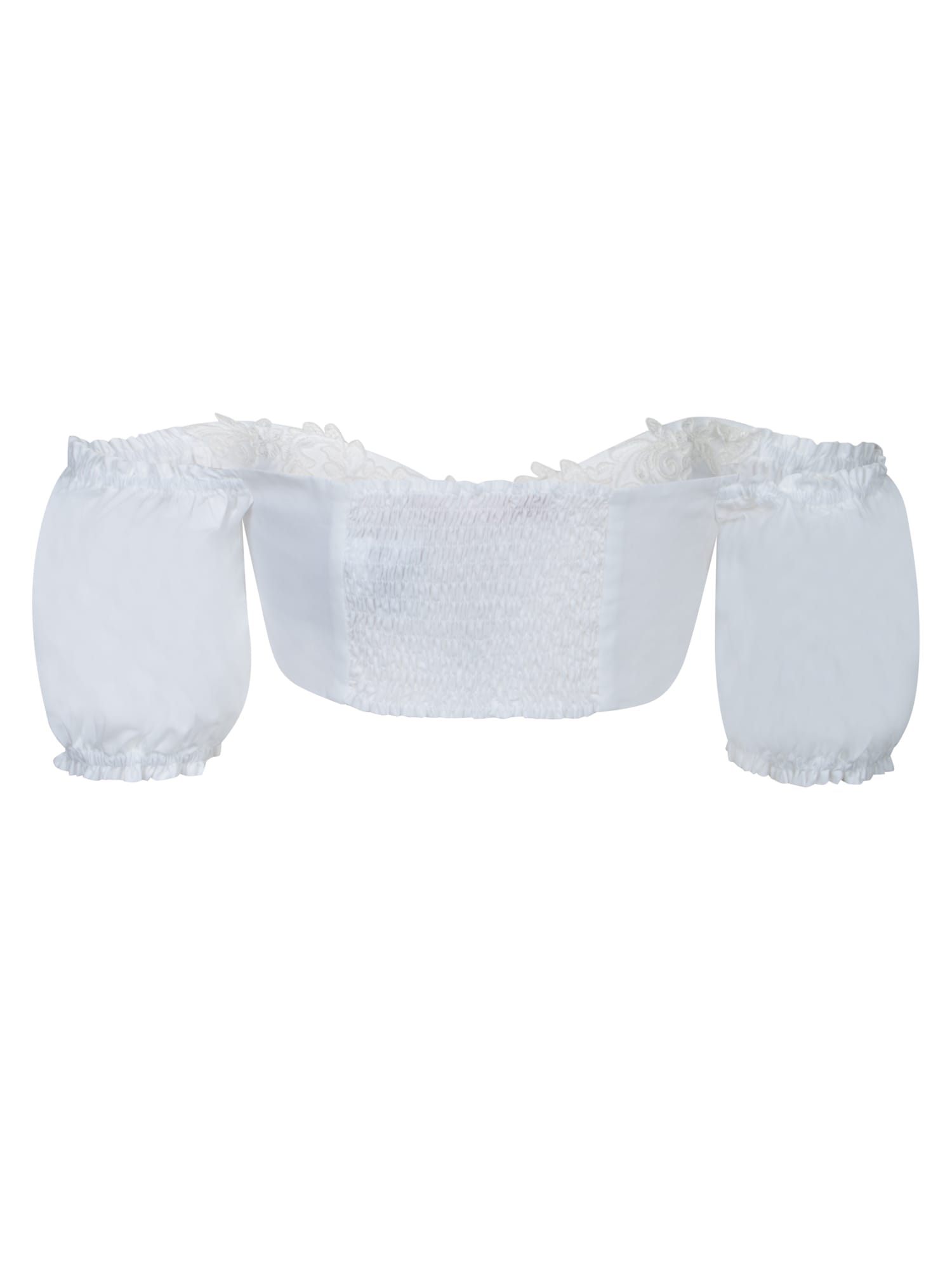Ermanno Scervino White Poplin Cropped Top In White
