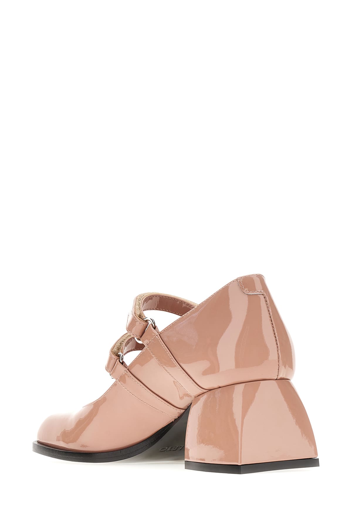 Shop Nodaleto Antiqued Pink Leather Bulla Bacara Pumps In Blush Patent