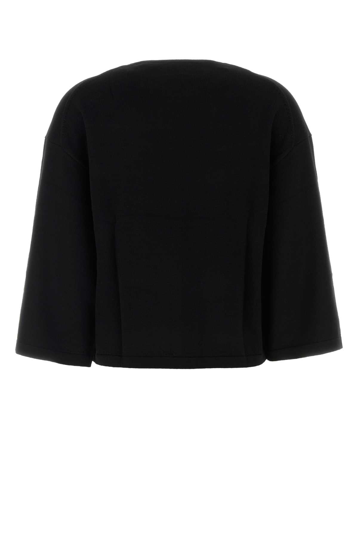 Khaite Black Wool Daisy Sweater In Black