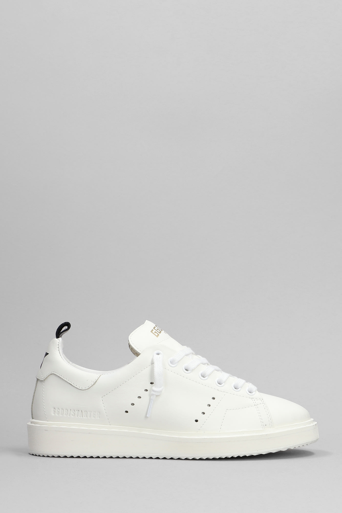 Shop Golden Goose Starter Sneakers In White Leather