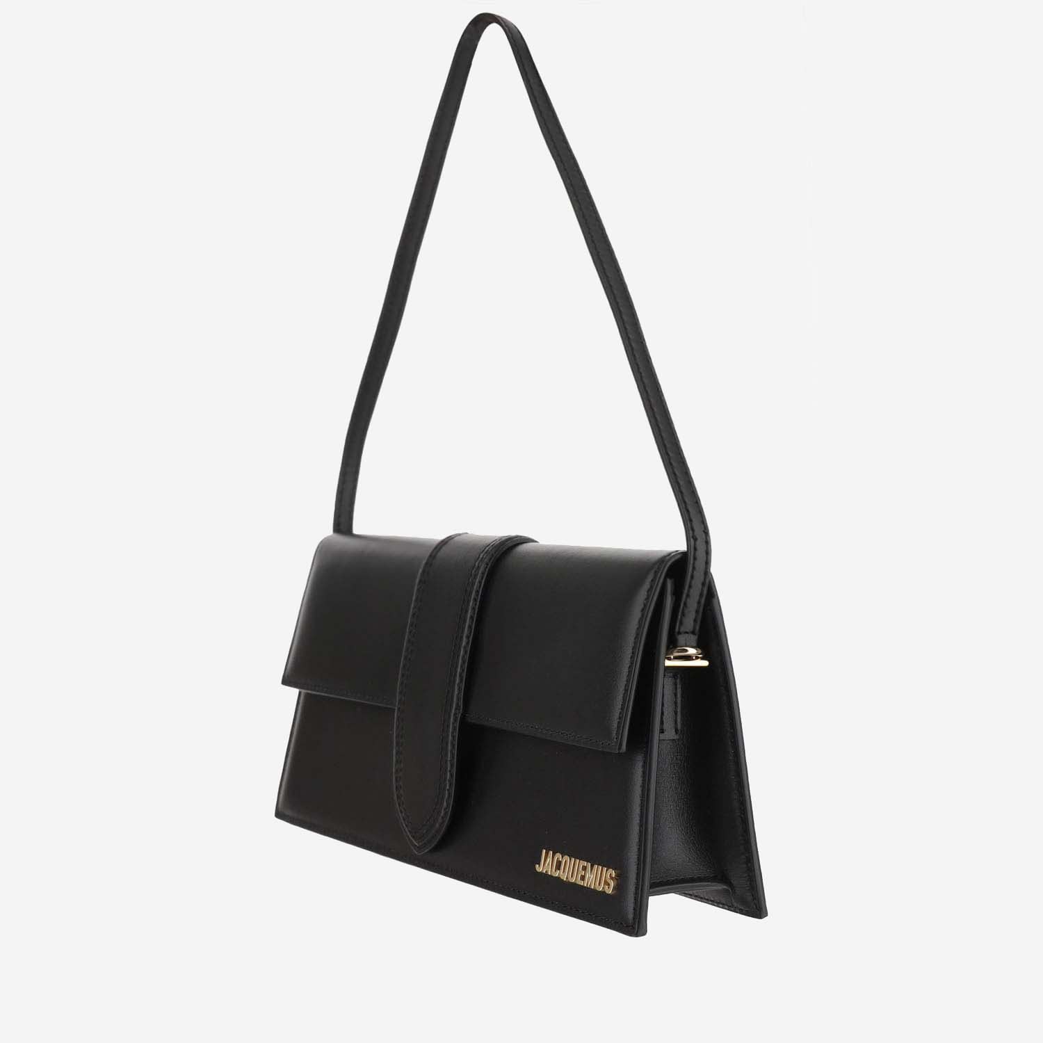 Jacquemus Le Bambino Small Leather Shoulder Bag In Black