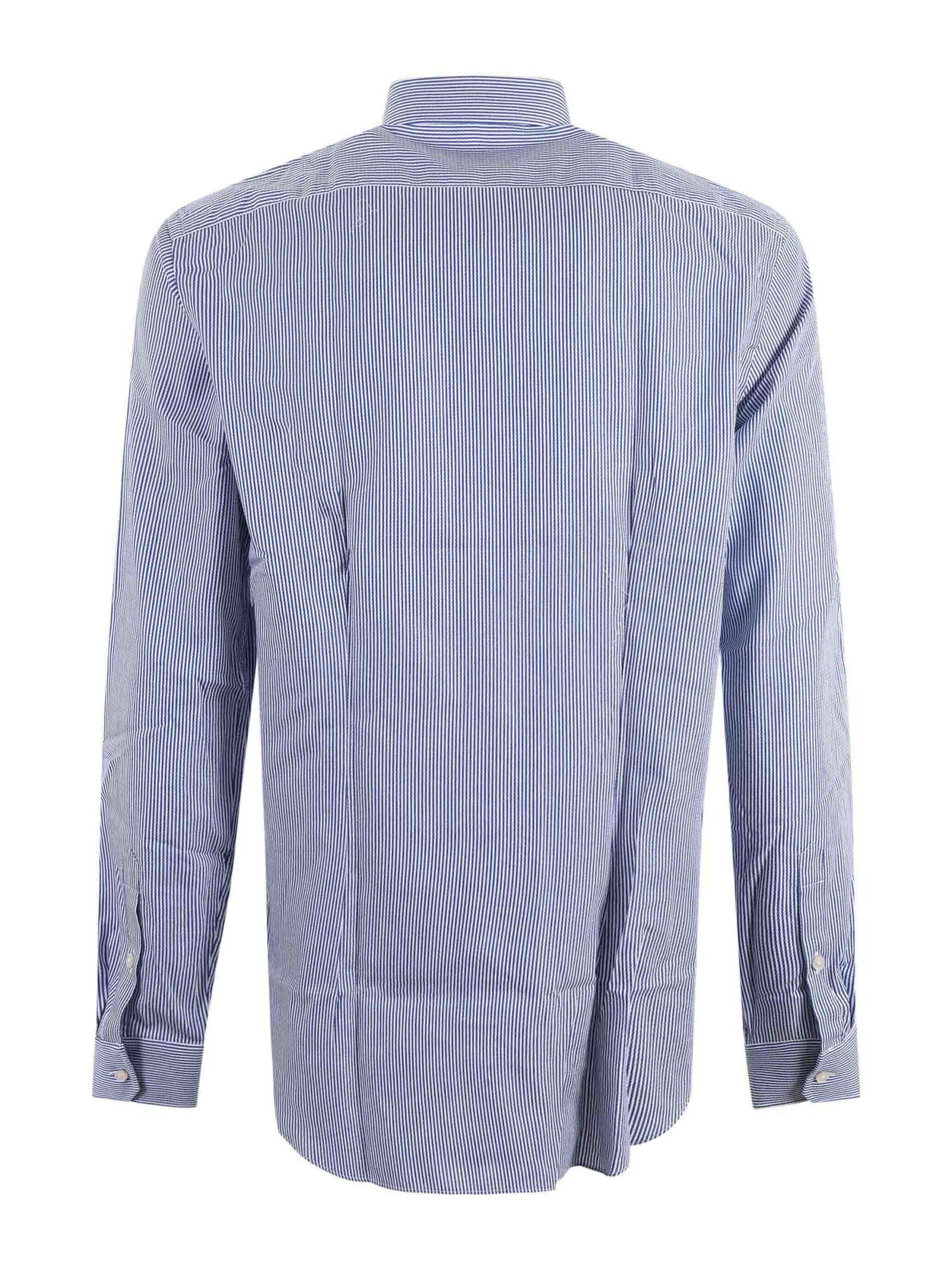 Shop Xacus Shirt In Bianco/blu