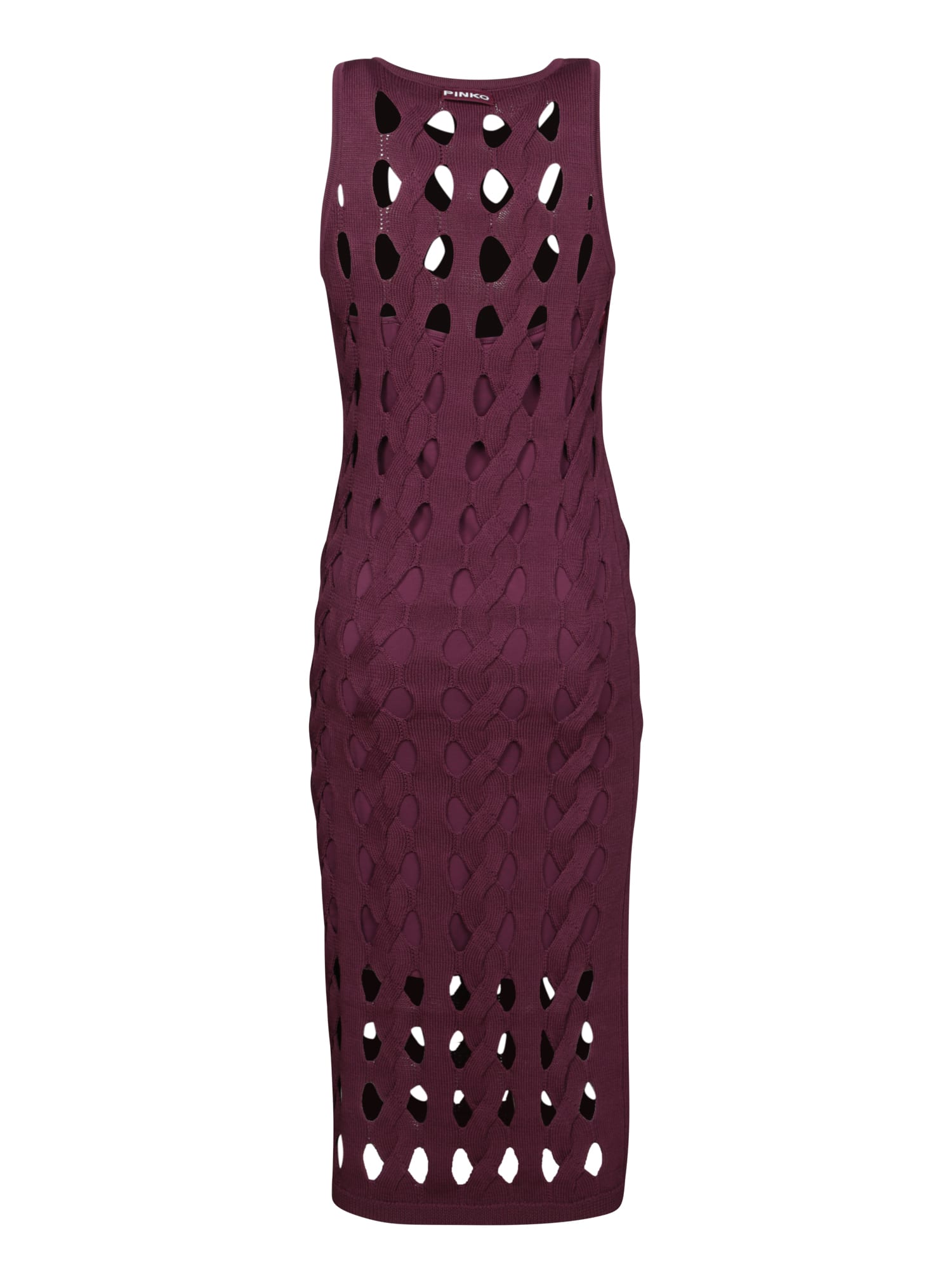 Pinko Perforated Knit Midi Dress