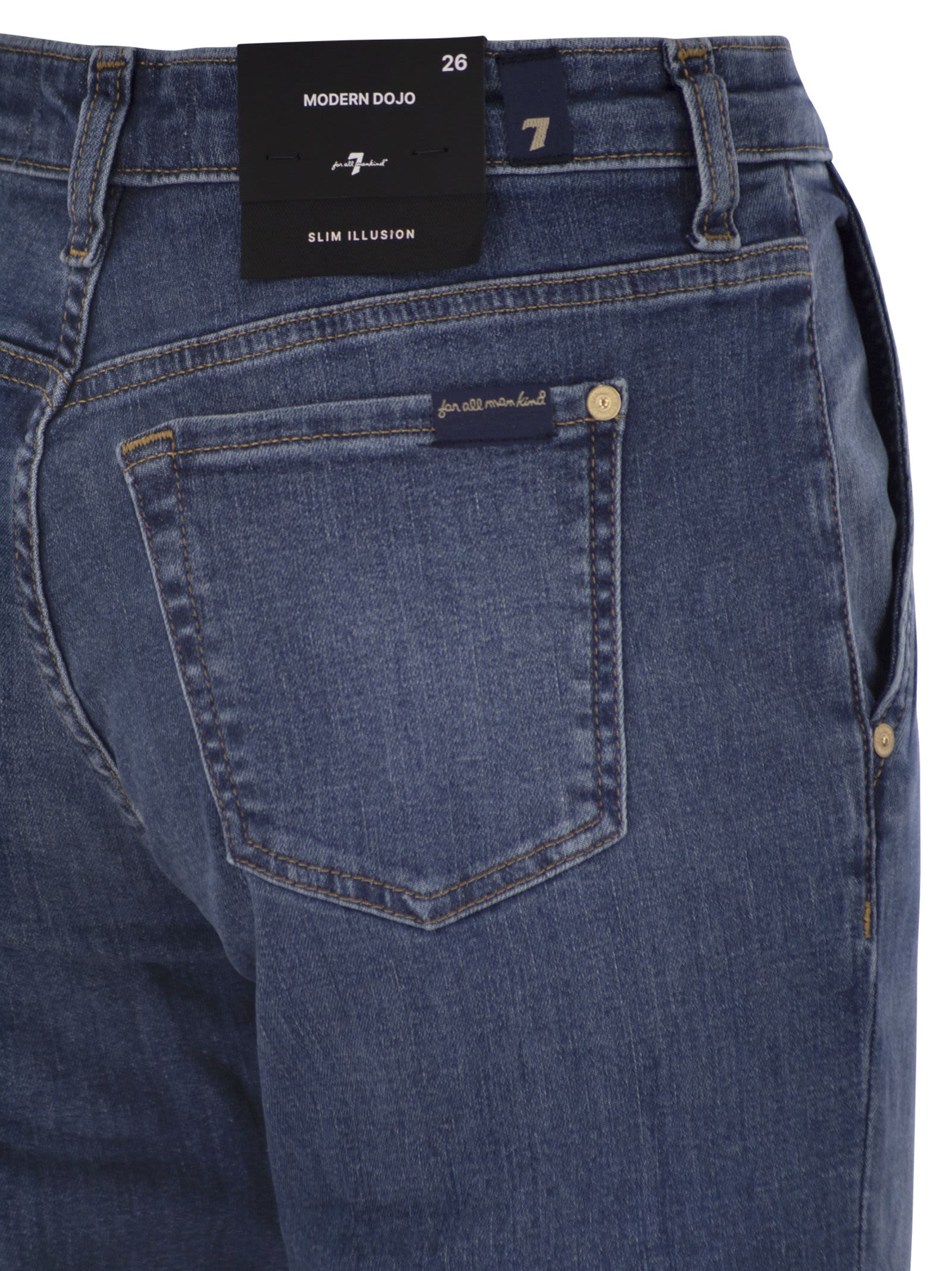 7 For All Mankind Modern Dojo - High-waisted Flared Jeans In Blue