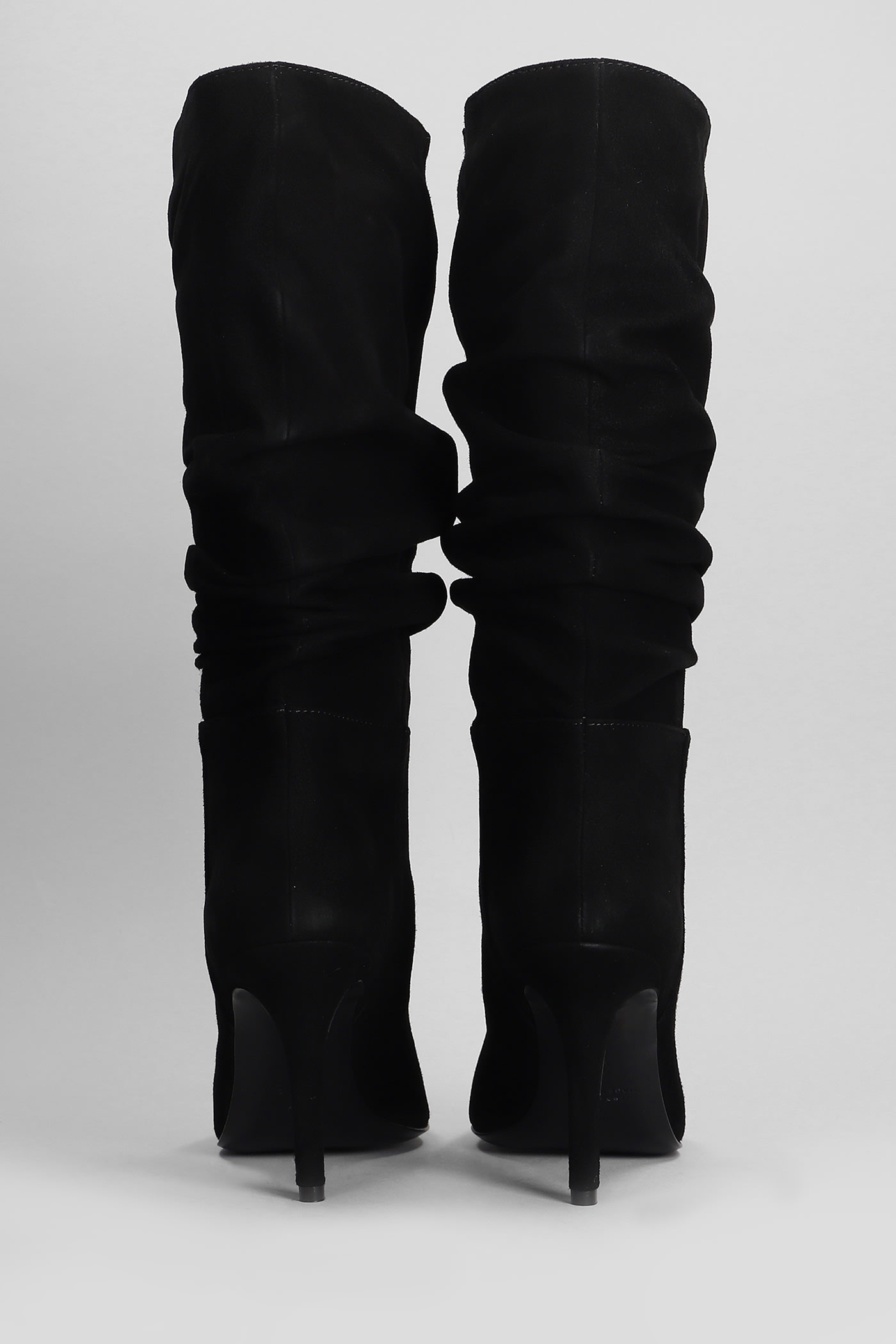 Shop Via Roma 15 High Heels Boots In Black Suede