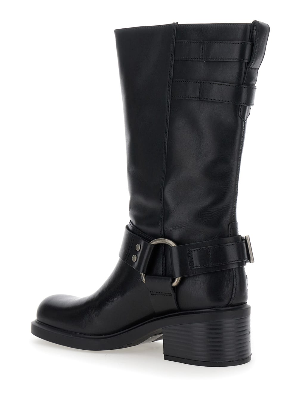 Vagabond Daniella Buckle-strap Leather Boots In Black