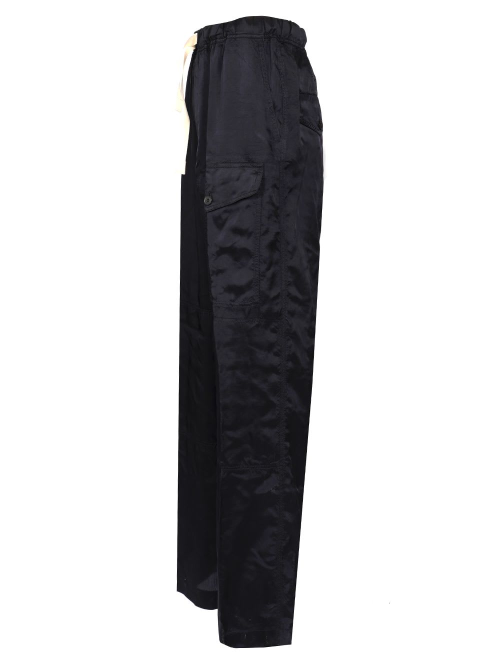 Dries Van Noten Viscose Drawstring Pants Trousers Blue In Blue