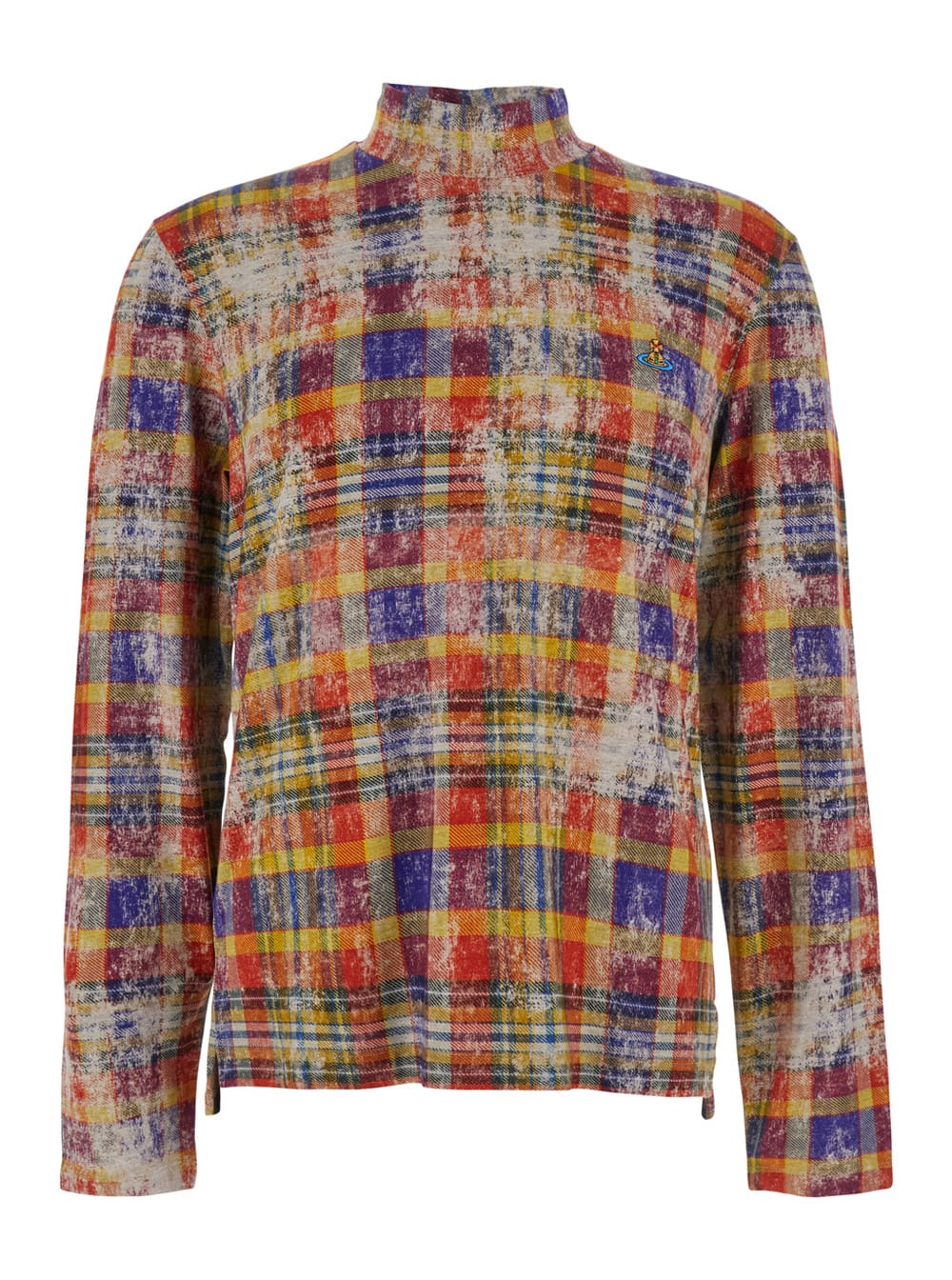 Vivienne Westwood Multicolor Turtleneck Sweater With All-over Stripe Motif In Cotton Man In Multi