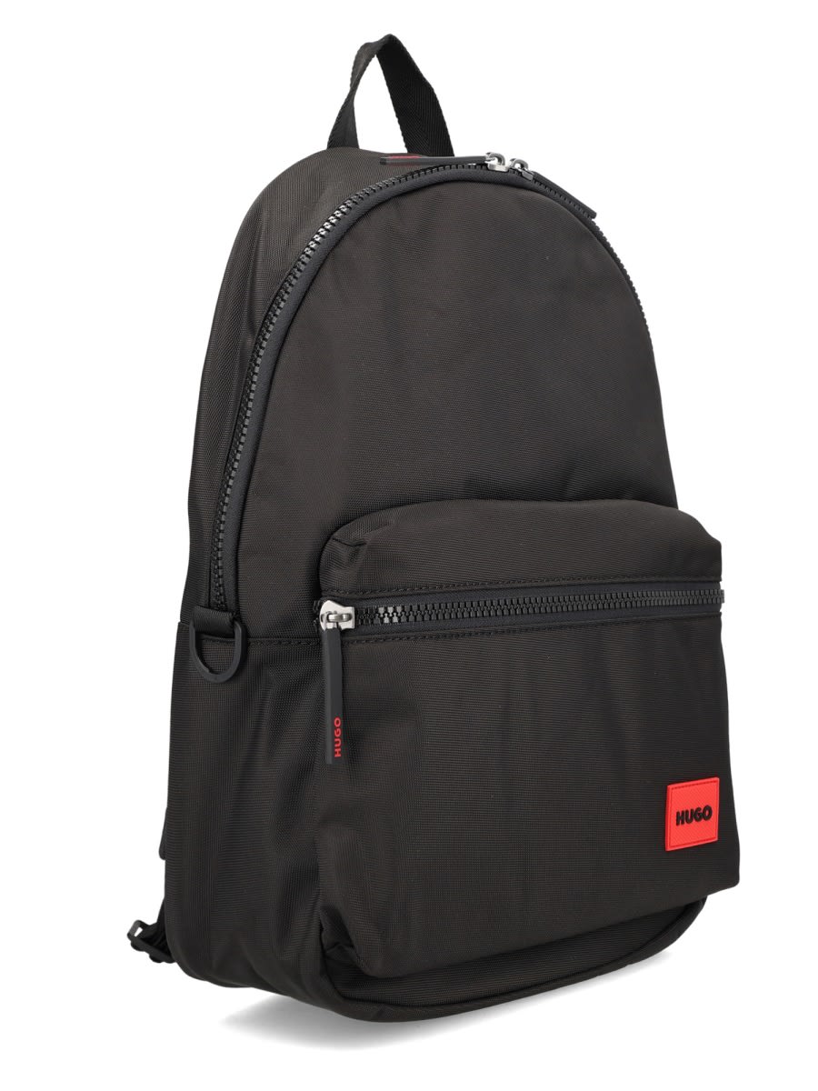 Hugo Boss Versatile Backpack Featuring Multiple Elements In Black